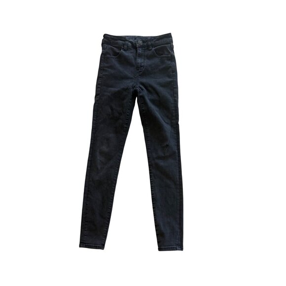 American Eagle Next Level Stretch Black Skinny Jeans Size 2 Short Womens Denim - Picture 1 of 9